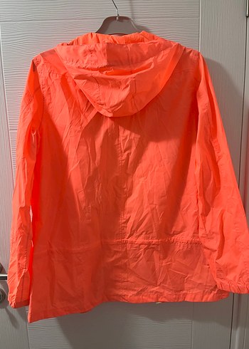 Parlak Turuncu Kadın Kapüşonlu Ceket alman malı - Görsel 8