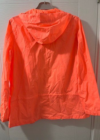Parlak Turuncu Kadın Kapüşonlu Ceket alman malı - Görsel 9