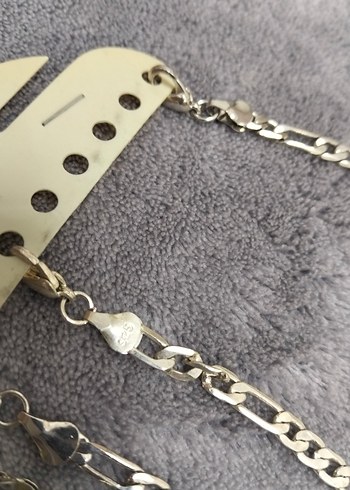 Unisex Zincir Detaylı Gri El Zinciri - Görsel 3