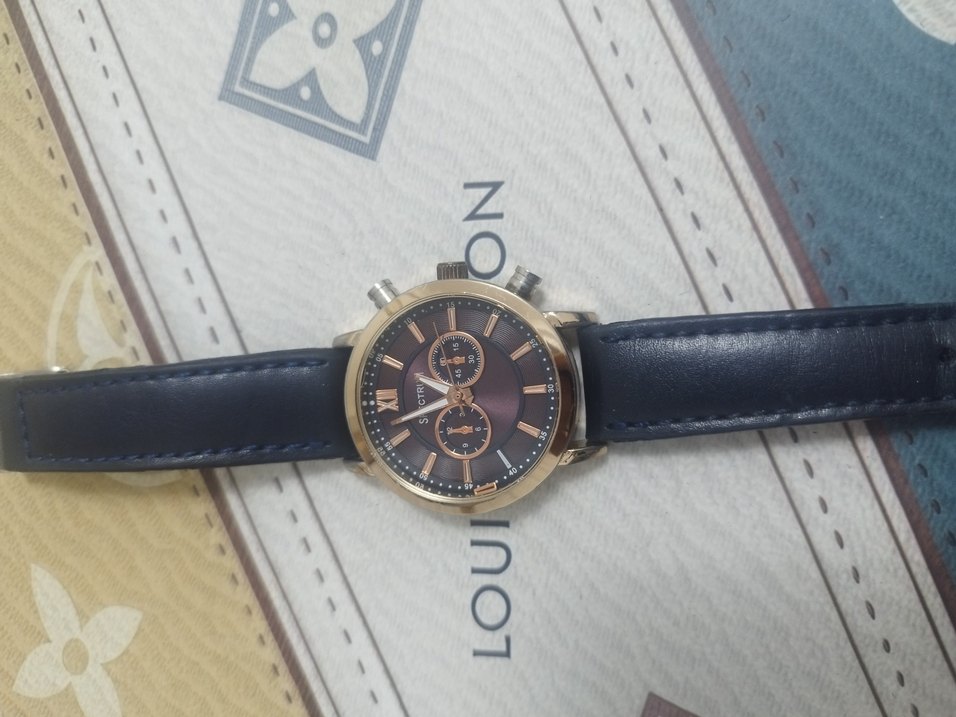 Klasik Unisex Kol Saati Lacivert Deri Kayış - Görsel 2