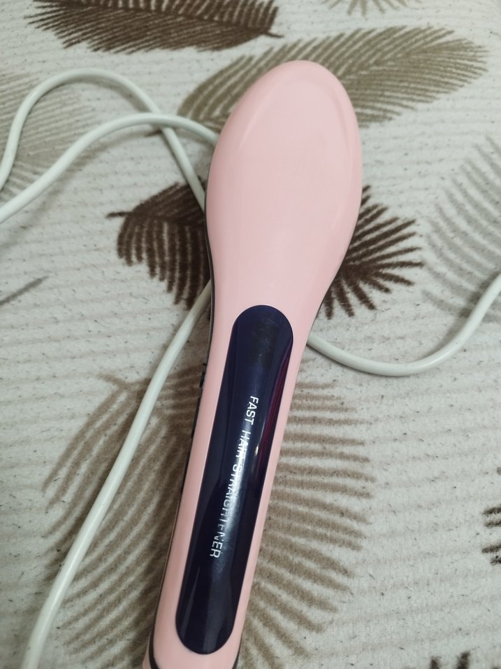 Pastel Pembe Saç Düzleştirici Fırça - Görsel 2