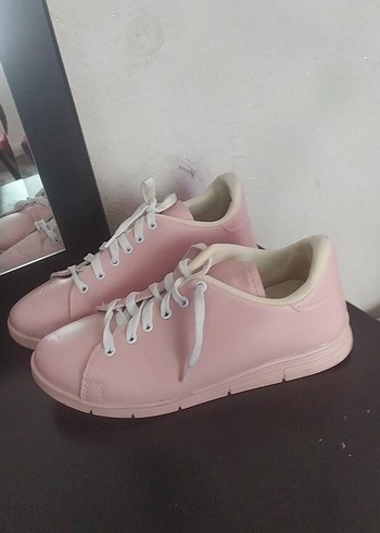 Pembe Bağcıklı kız Spor Ayakkabısı - Görsel 2