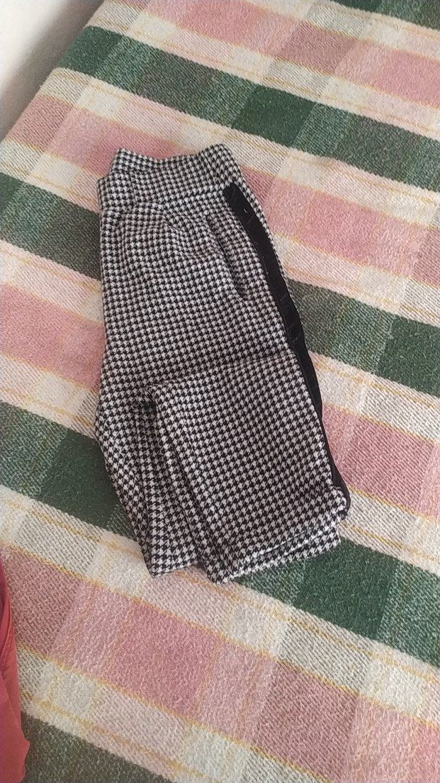 Kadın Gri Ekose Pilili Kumaş Pantolon - Görsel 2