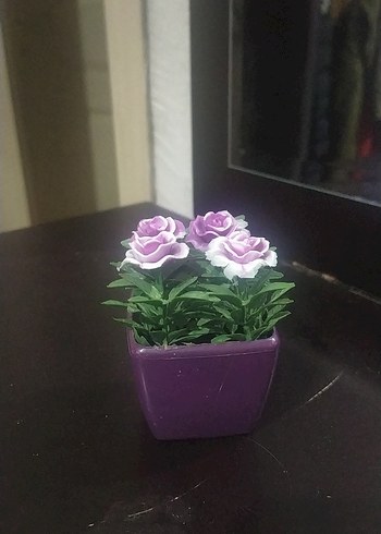 Pastel Renkli Mini Saksıda Yapay Çiçekler - Görsel 3