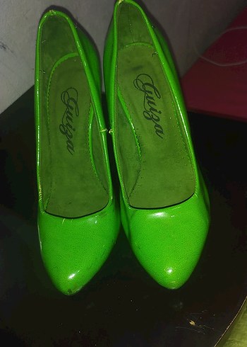 Parlak Yeşil Kadın Stiletto Topuklu Ayakkabı - Görsel 3