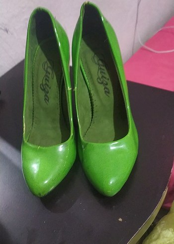 Parlak Yeşil Kadın Stiletto Topuklu Ayakkabı - Görsel 2