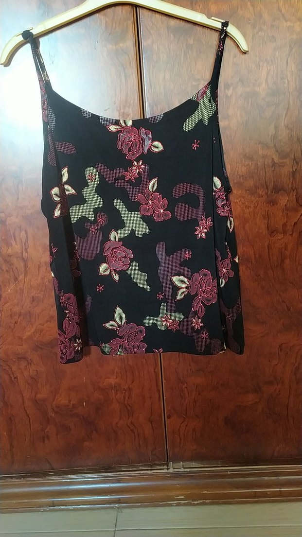 Bordo Nakışlı Mini Askılı Bluz - Görsel 4