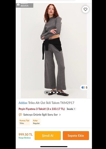 Addax alt üst takım - Görsel 6