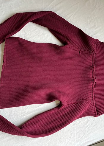 Addax bordo yarı omuzlu Kazak - Görsel 5