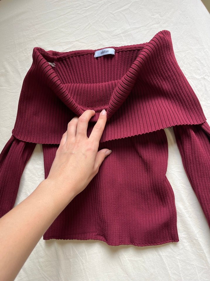 Addax bordo yarı omuzlu Kazak - Görsel 3