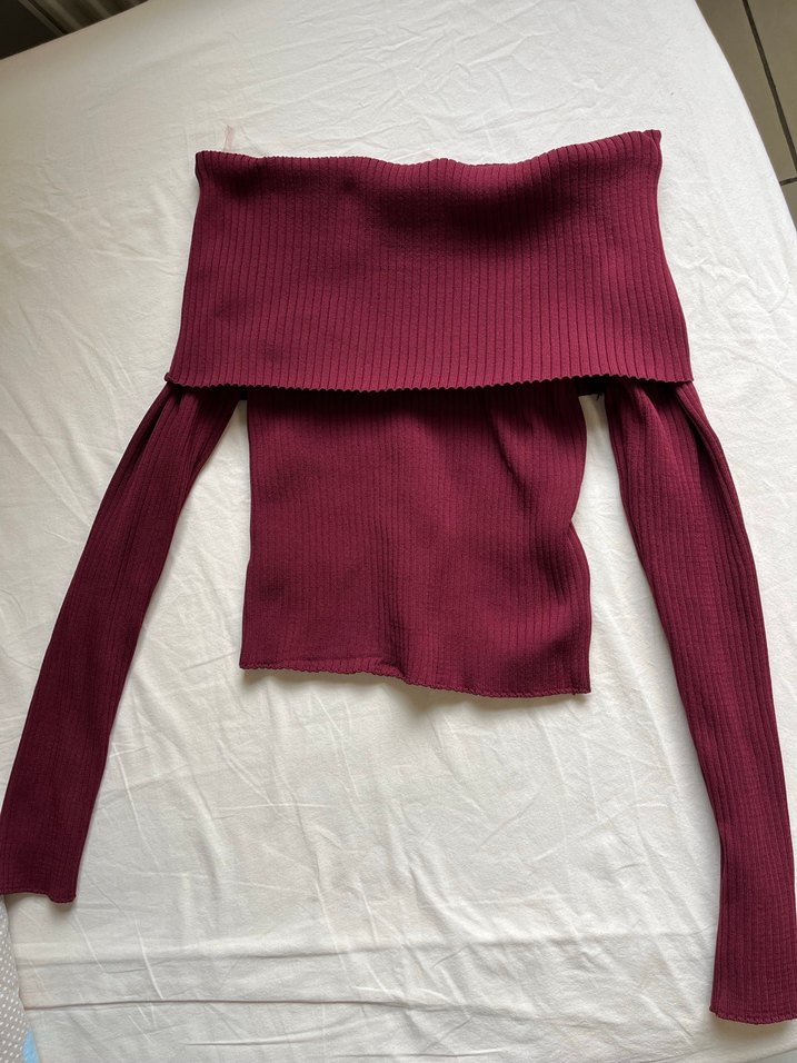 Addax bordo yarı omuzlu Kazak - Görsel 4