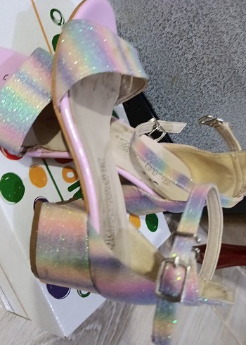 Renkli Bağcıklı Kız Özel Gün Ayakkabısı - Görsel 4