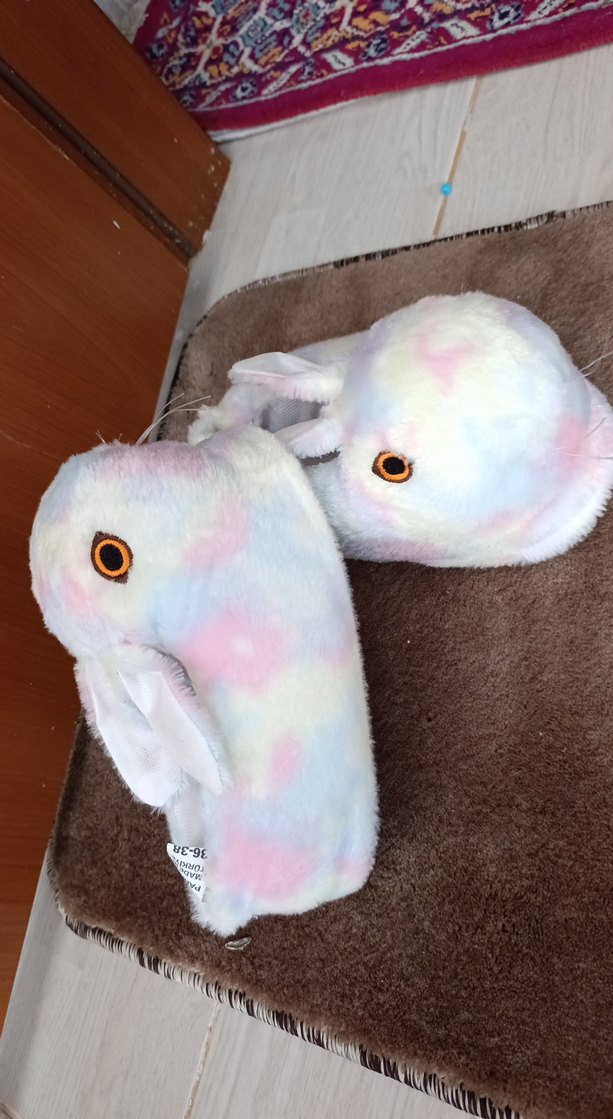 Pastel Renkli Tavşan Figürlü Kız Ev Terliği - Görsel 2