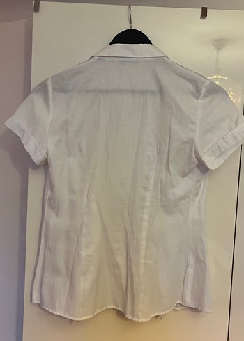 Koton Beyaz Kısa Kollu Pamuklu Gömlek - Görsel 3
