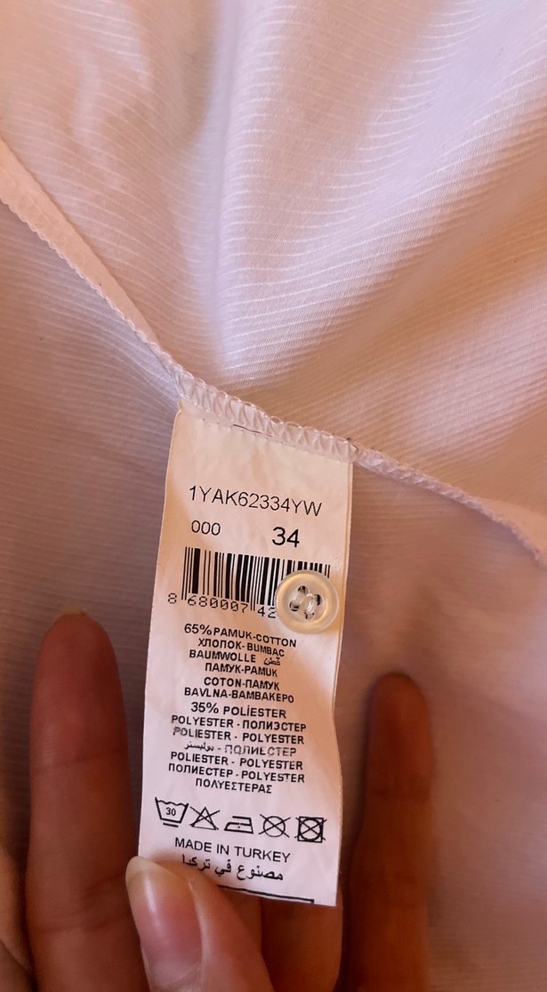 Koton Beyaz Kısa Kollu Pamuklu Gömlek - Görsel 4