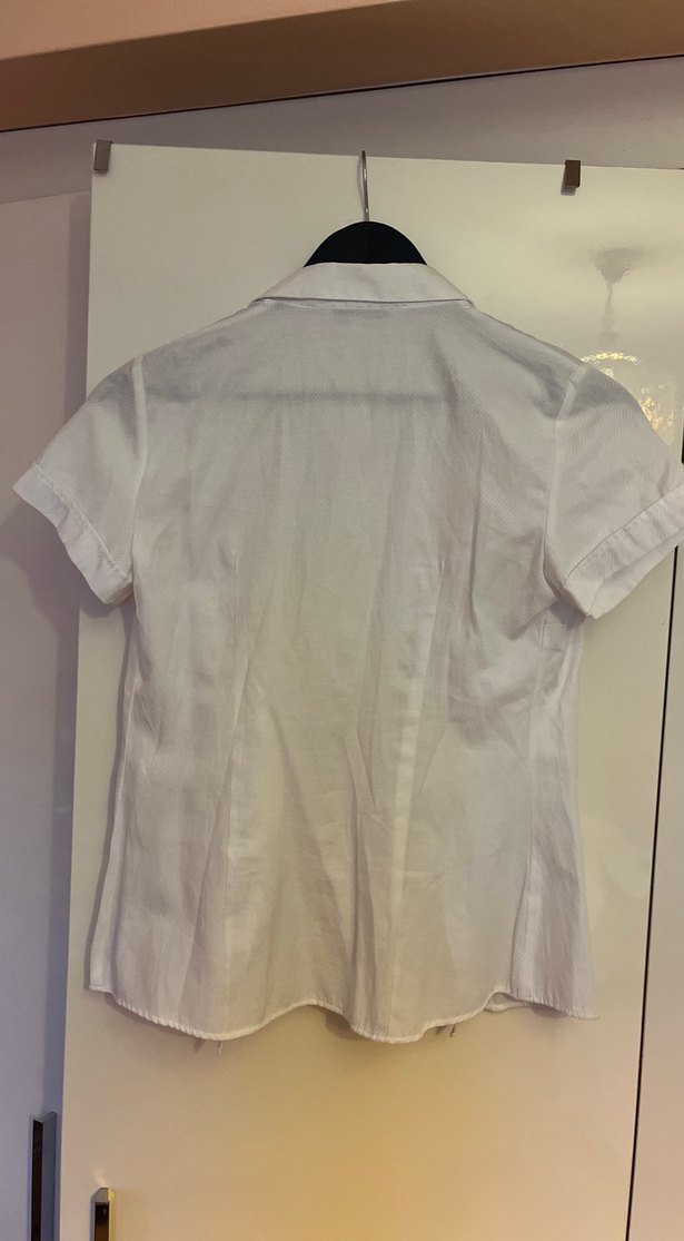Koton Beyaz Kısa Kollu Pamuklu Gömlek - Görsel 3