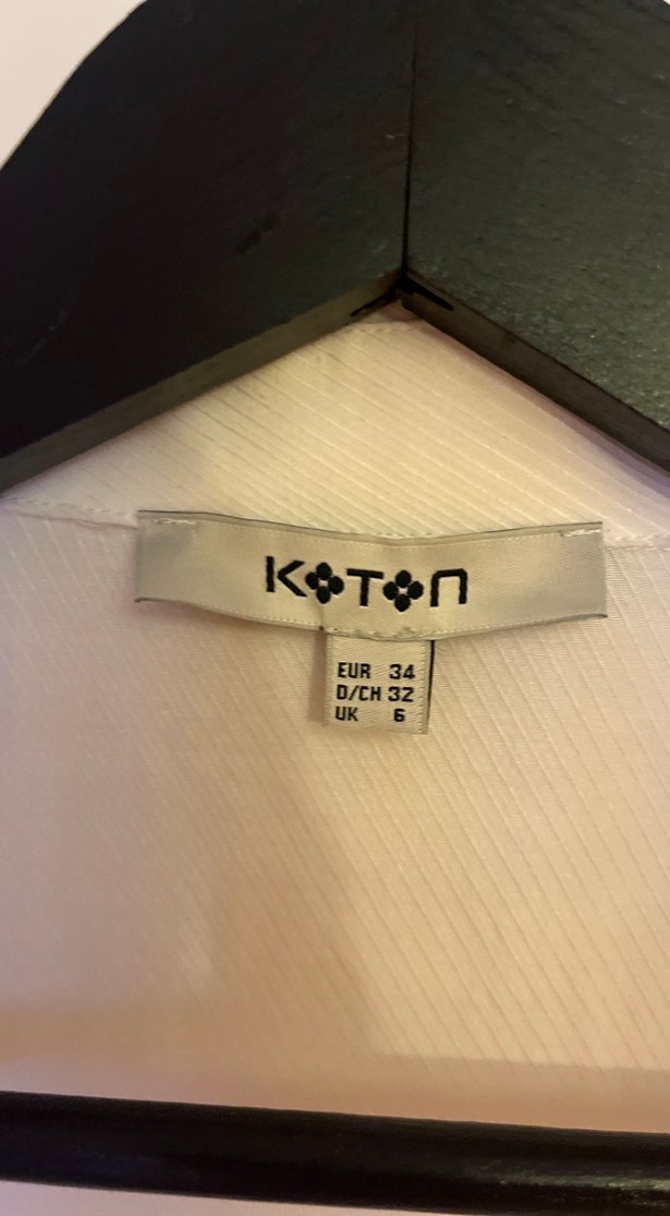 Koton Beyaz Kısa Kollu Pamuklu Gömlek - Görsel 2