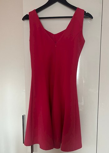 Pembe V Yakalı Midi Elbise - Görsel 2