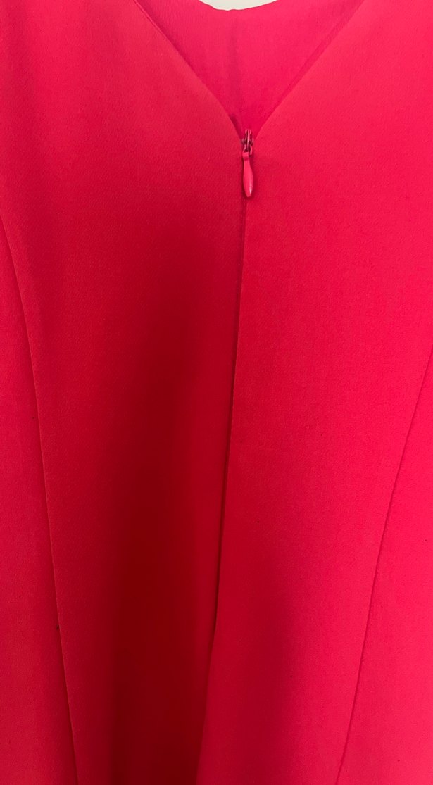 Pembe V Yakalı Midi Elbise - Görsel 5