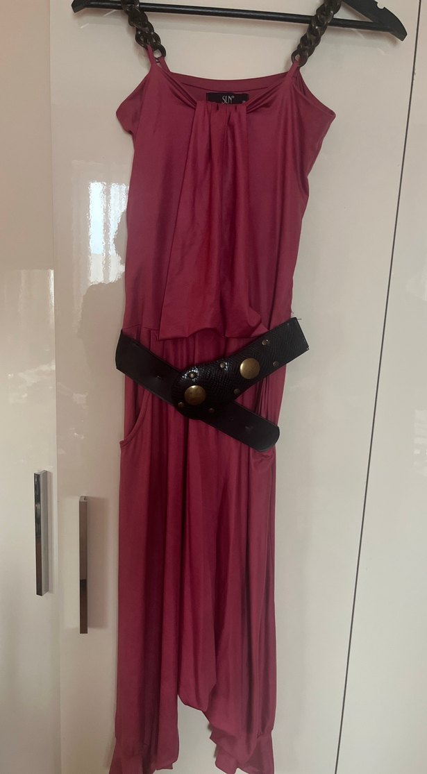 Pembe Uzun Askılı Şalvar Tulum - Görsel 2