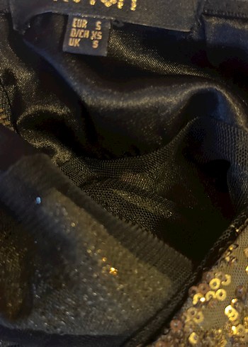 Gold Payetli Straplez Mini Abiye Elbise - Görsel 5