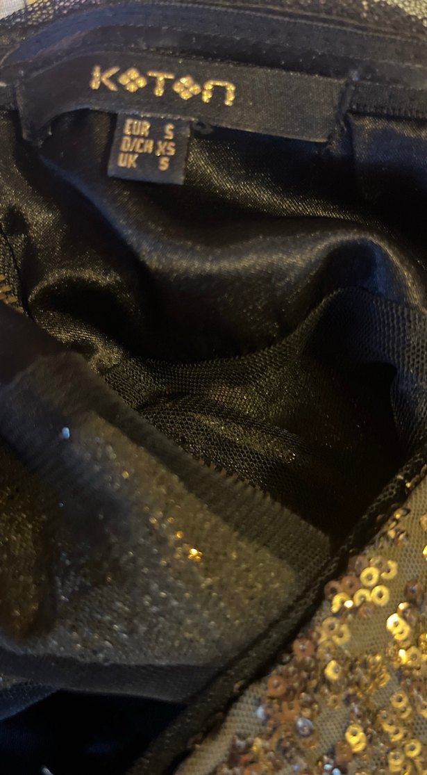 Gold Payetli Straplez Mini Abiye Elbise - Görsel 5