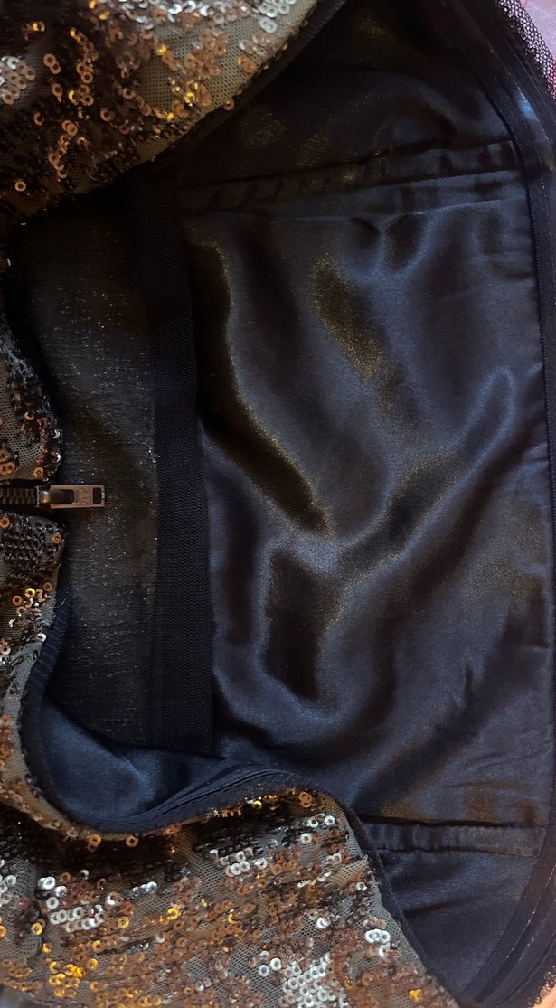 Gold Payetli Straplez Mini Abiye Elbise - Görsel 3