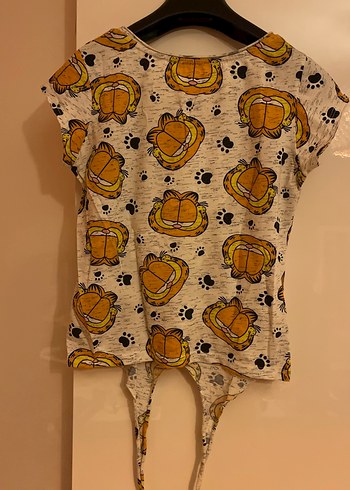 Garfield desenli göbeği açık tshirt - Görsel 3