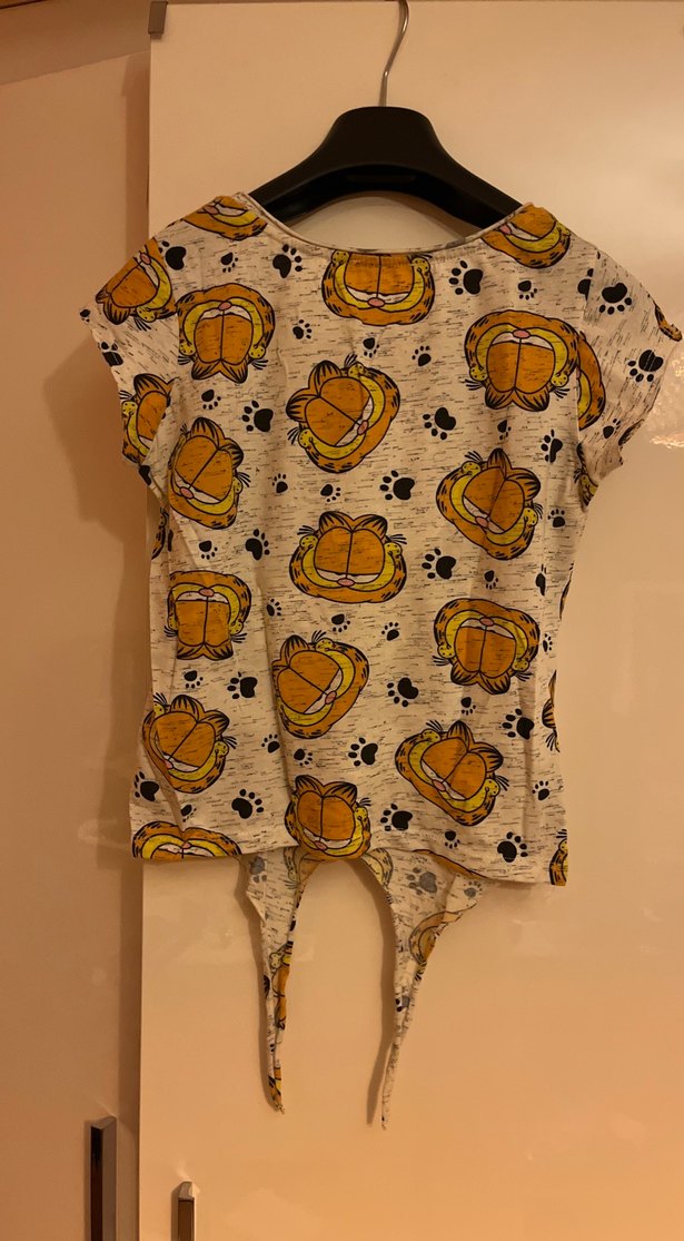 Garfield desenli göbeği açık tshirt - Görsel 3