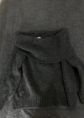 Gri Balıkçı Yaka Örgü Kadın Kazak - Görsel 3