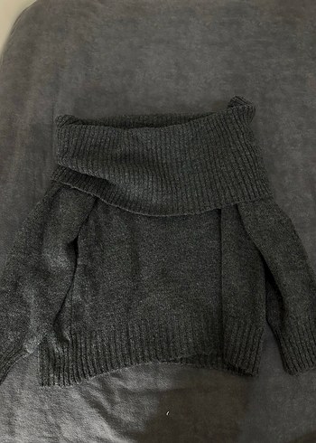 Gri Balıkçı Yaka Örgü Kadın Kazak - Görsel 2