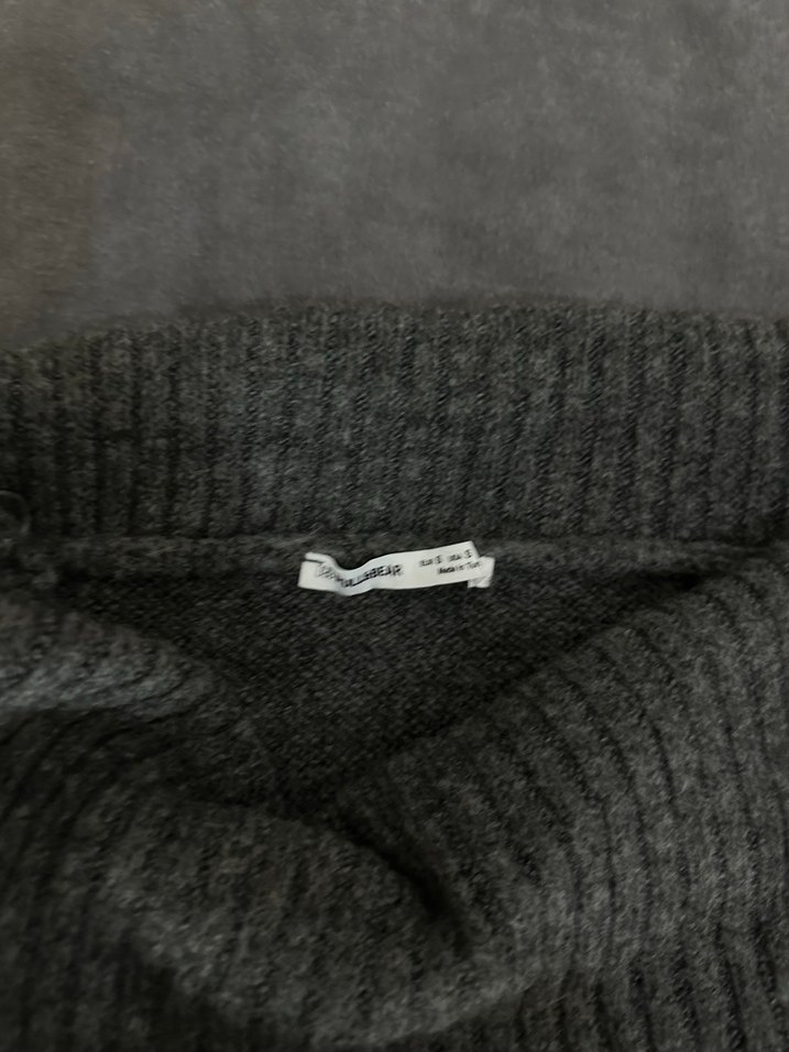 Gri Balıkçı Yaka Örgü Kadın Kazak - Görsel 4