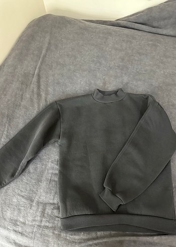 Gri Yüksek Yakalı Kadın Sweatshirt - Görsel 2