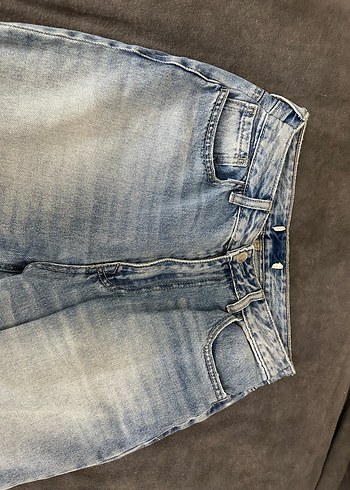 Gri Rahat Kesim Midi Kadın Kot Pantolon - Görsel 2