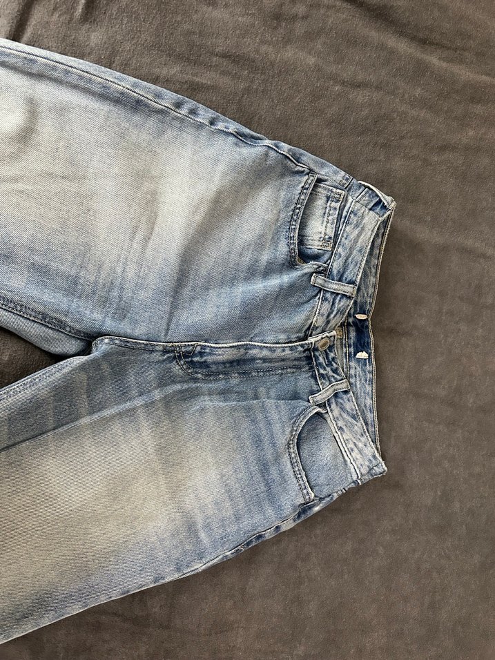 Gri Rahat Kesim Midi Kadın Kot Pantolon - Görsel 3