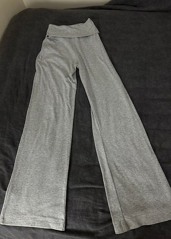 Gri Geniş Paça Rahat Kesim Kadın Pantolon - Görsel 3