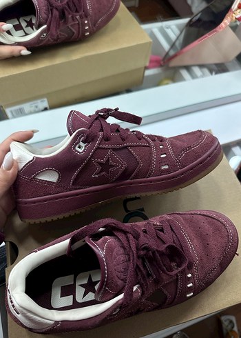 Bordo Süet Kadın Spor Ayakkabı Velcro Detaylı - Görsel 3