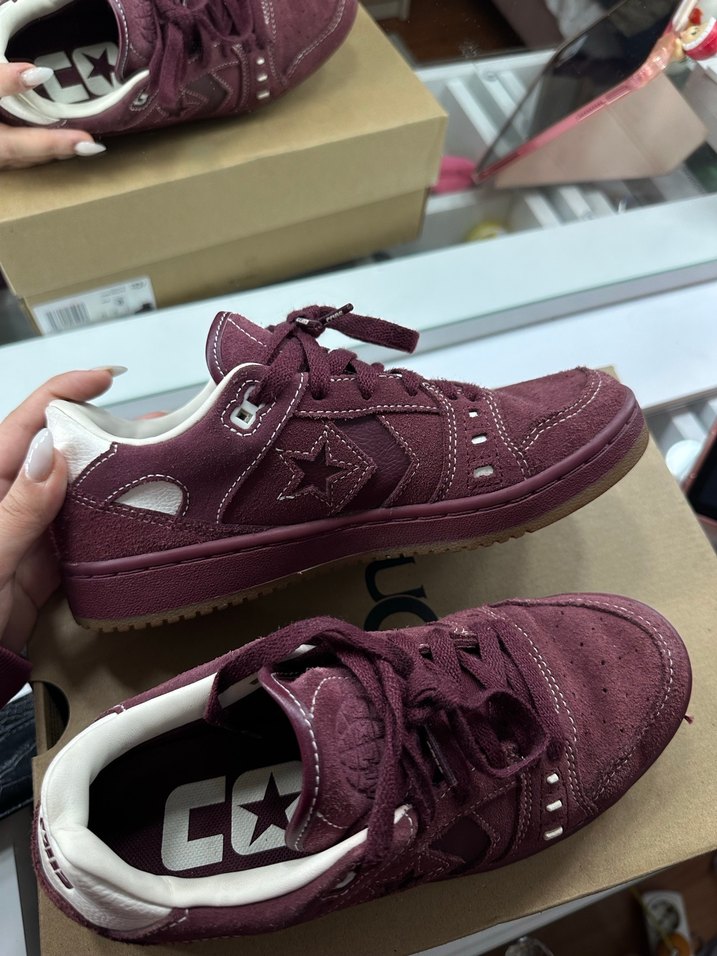 Bordo Süet Kadın Spor Ayakkabı Velcro Detaylı - Görsel 3