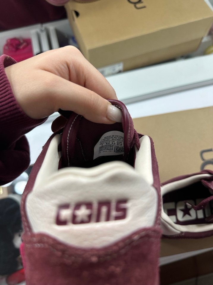 Bordo Süet Kadın Spor Ayakkabı Velcro Detaylı - Görsel 4