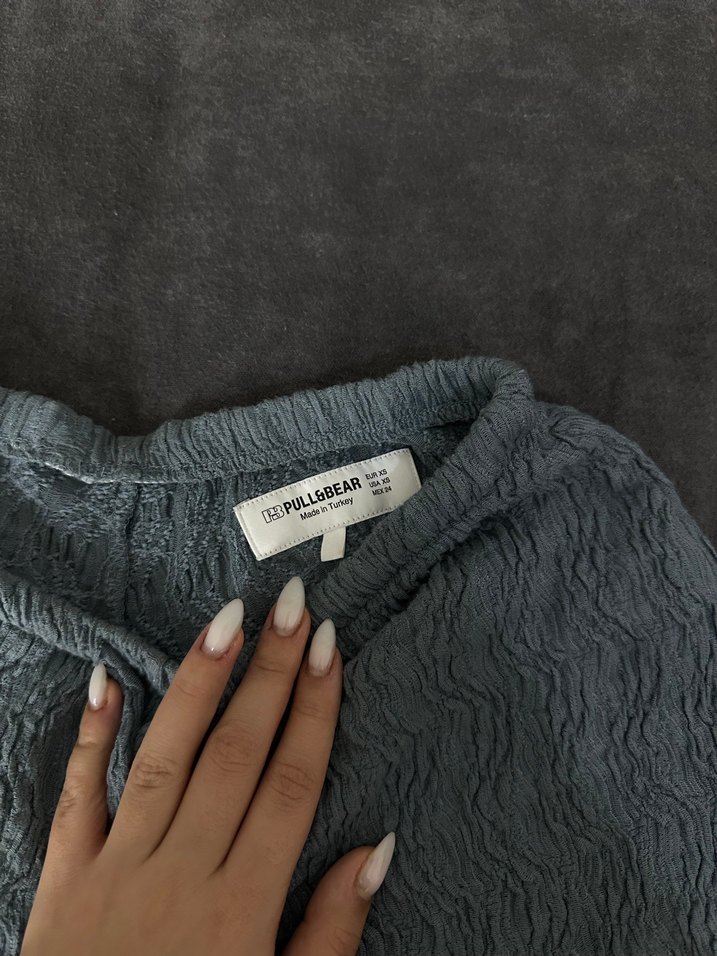 Gri Bohem Örgü Keten Kadın Pantolon - Görsel 4