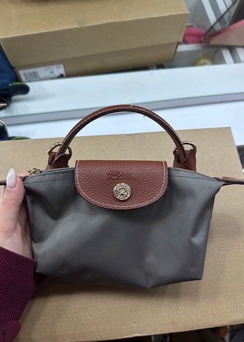 Kahverengi Tokalı Gri Deri Kadın Çanta - Görsel 2