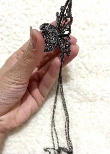 Zincirlo Kelebek Saç Tokası - Görsel 2