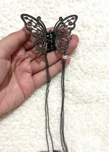 Zincirlo Kelebek Saç Tokası - Görsel 4