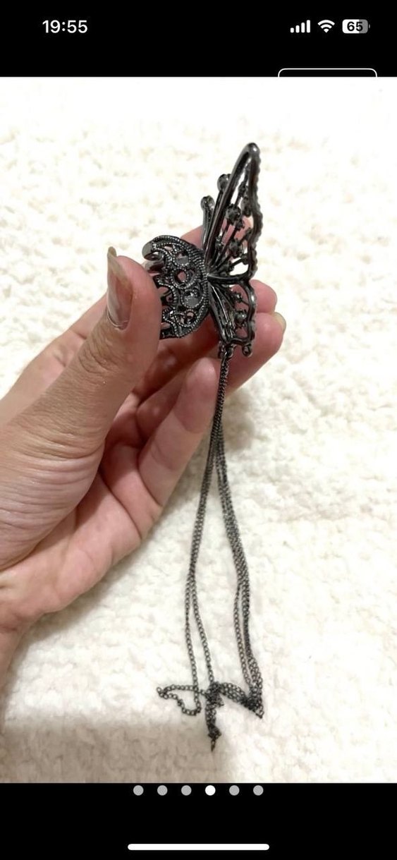 Zincirlo Kelebek Saç Tokası - Görsel 2