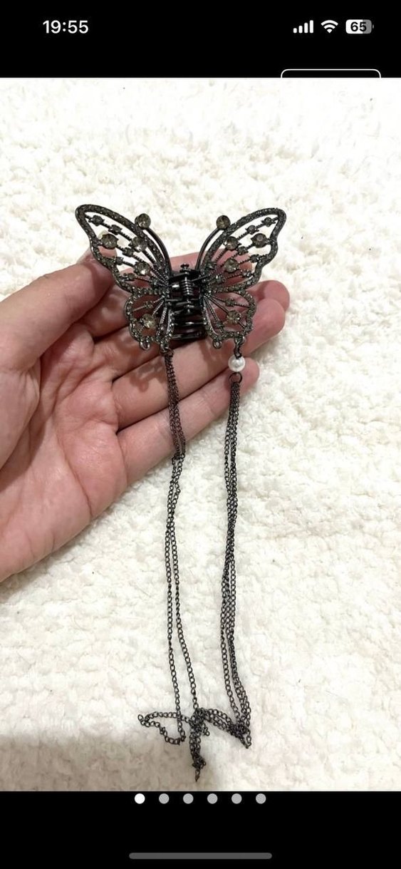 Zincirlo Kelebek Saç Tokası - Görsel 4