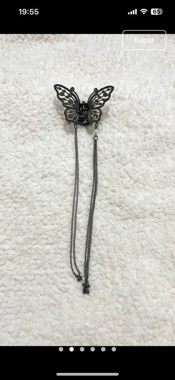 Zincirlo Kelebek Saç Tokası - Görsel 3