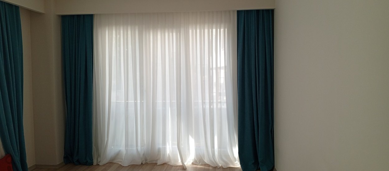 Koyu Mavi fon Perde 4 adet - Görsel 2