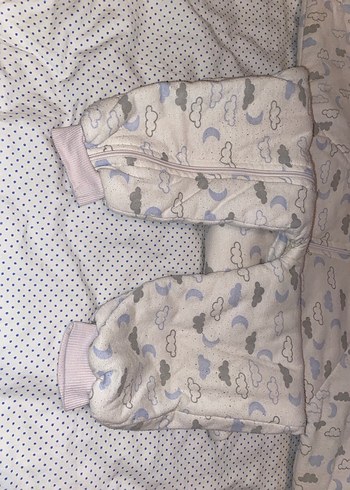 Beyaz Gri Fermuarlı Bebek Tulumu - Görsel 5