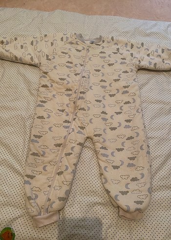 Beyaz Gri Fermuarlı Bebek Tulumu - Görsel 8