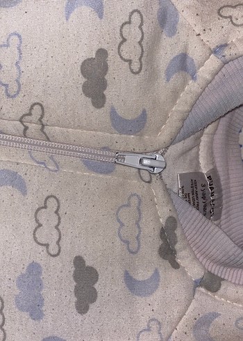 Beyaz Gri Fermuarlı Bebek Tulumu - Görsel 6